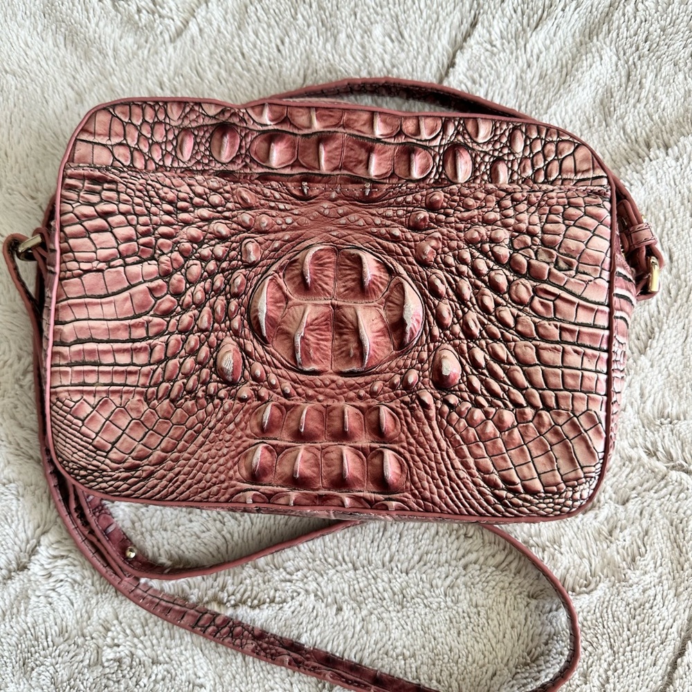 Elegant Crocodile Embossed Pink Bag